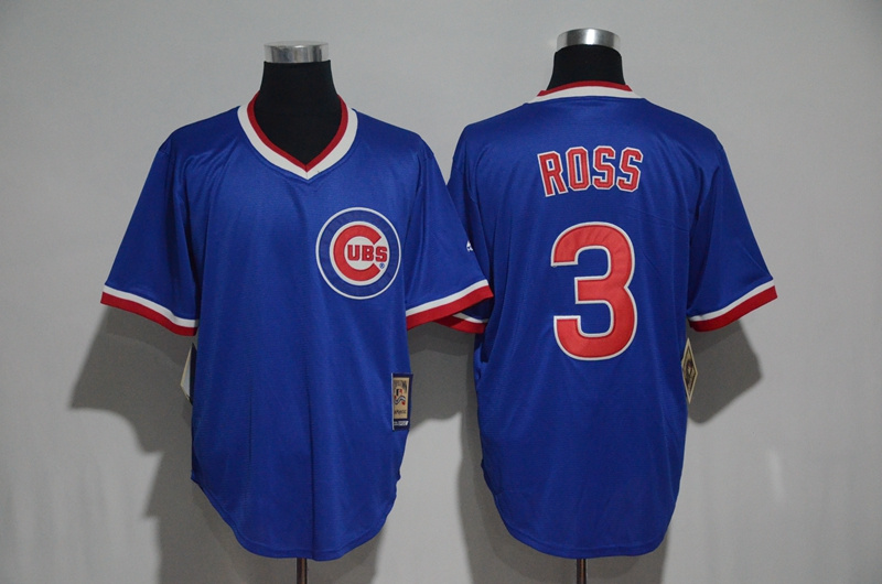 2017 MLB Chicago Cubs #3 Ross Blue Throwback Jersey